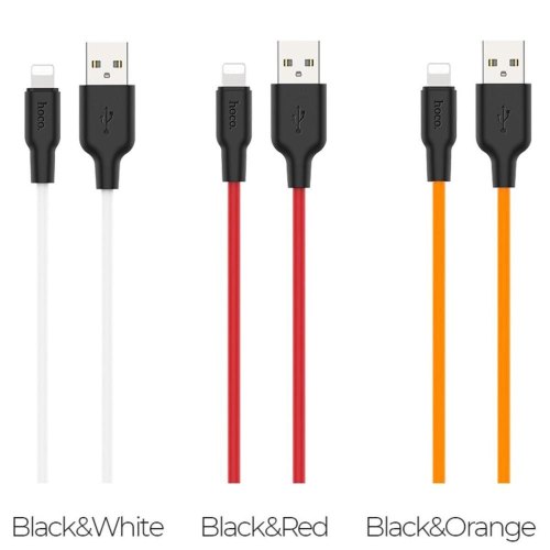 Кабель Hoco X21 Plus, USB Type-A to Lightning, 2.4A, 1м, Black/White (6931474711816)