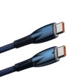 Кабель Baseus Glimmer Series Fast Charging Data Cable, USB Type-C to USB Type-C, 100W, 1м, Blue (CADH000703)