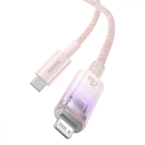 Кабель Baseus Explorer Series with Smart Temperature Control, USB Type-C to Lightning, 20W, 1м, Pink (CATS010204)