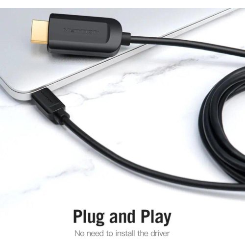 Кабель Vention, USB Type-C to HDMI 4K 30Hz, 1м, Black (CGUBF)