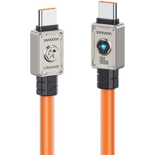 Кабель Usams US-SJ684, USB Type-C to USB Type-C, 100W, 1.2м, Orange (SJ684USB04)