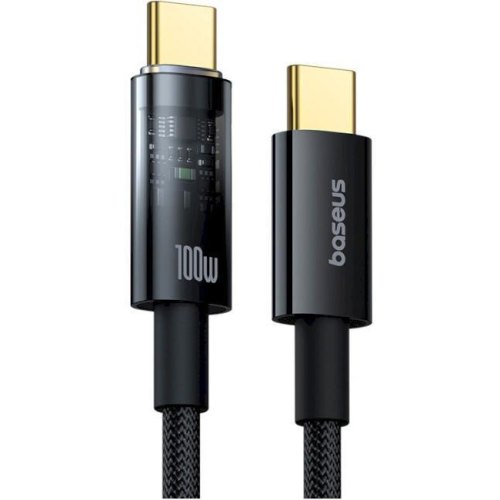 Кабель Baseus Explorer Charging Cable, USB Type-C to USB Type-C, 100W, автовимкнення, 1м, Cluster Black (P10319703111-00)