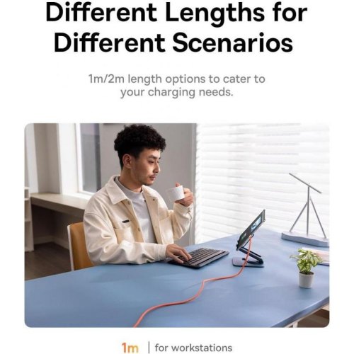 Кабель Baseus Series Fast Charging Data Cable, USB Type-A to USB Type-C, 100W, 1м, Canyon Coral (P10368801731-00)