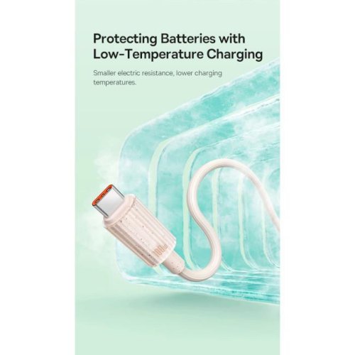 Кабель Baseus Habitat Series Fast Charging Cable, USB Type-C to USB Type-C, 100W, 1м, Natural Green (P10360202631-00)