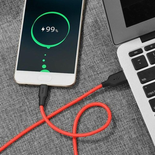 Кабель Hoco X21, USB Type-A to USB Type-C, 2A, 1м, Black/Red (6957531071419)