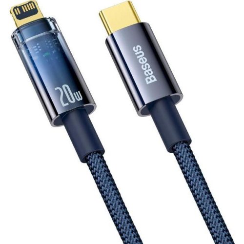 Кабель Baseus Explorer Series Auto Power-Off Fast Charging Data Cable, USB Type-C to Lightning, 20W, 2м, Blue (CATS000103)