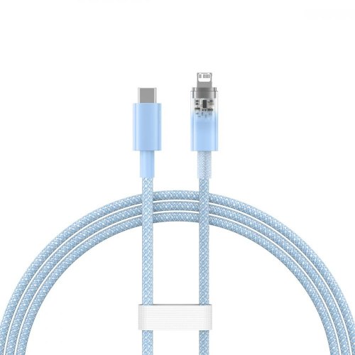 Кабель Baseus Explorer Series with Smart Temperature Control, USB Type-C to Lightning, 20W, 1м, Blue (CATS010203)