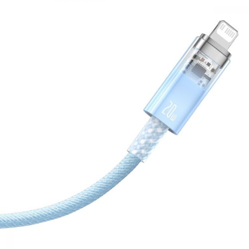 Кабель Baseus Explorer Series with Smart Temperature Control, USB Type-C to Lightning, 20W, 1м, Blue (CATS010203)