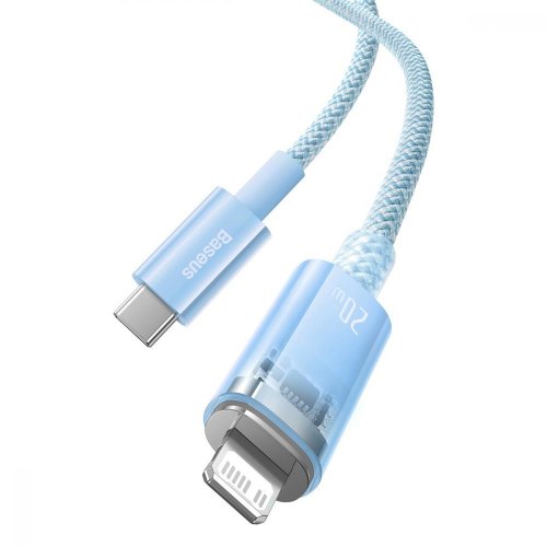 Кабель Baseus Explorer Series with Smart Temperature Control, USB Type-C to Lightning, 20W, 1м, Blue (CATS010203)