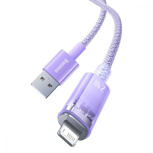Кабель Baseus Explorer Series with Smart Temperature Control, USB Type-A to Lightning, 2.4A, 1м, Purple (CATS010005)