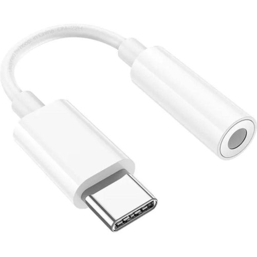 Кабель-перехiдник Hoco LS35, USB Type-C (M) to 3.5mm (F), White