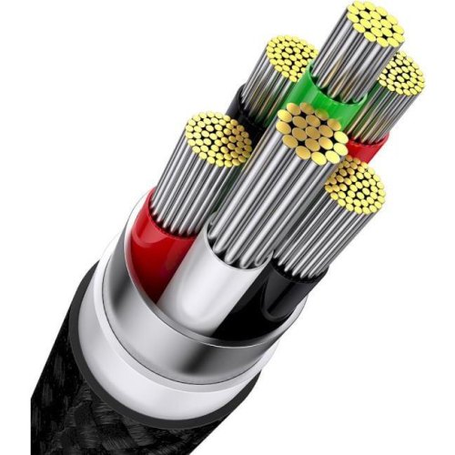 Кабель Baseus Flash Series II One-for-three Fast Charging Data Cable, USB Type-A to Micro USB/Lightning/USB Type-C, 66W, 1.2м, Black (CASS040001)