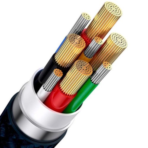 Кабель Baseus Flash Series II Two-for-three Charging Cable, USB Type-A/USB Type-C to Micro USB/Lightning/USB Type-C, 100W, 1.2м, Blue (CASS030103)