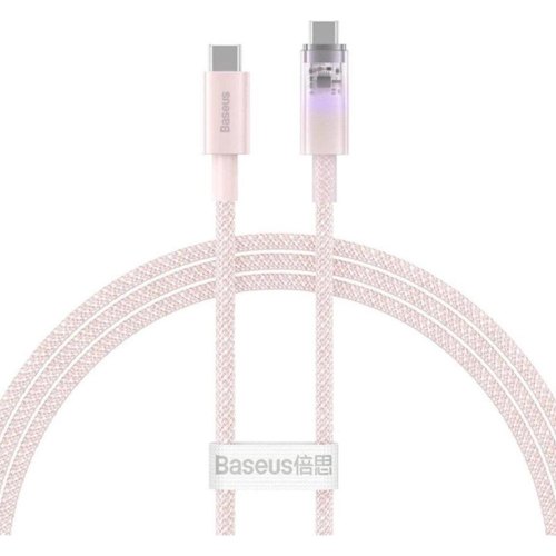 Кабель Baseus Explorer Series with Smart Temperature Control, USB Type-C to USB Type-C, 100W, 2м, Baby Pink (P10319703411-01)