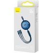 Кабель Baseus Bright Mirror 2 Series Retractable 3-in-1, USB Type-A to Micro USB/Lightning/USB Type-C, 66W, 1.1м, Blue (CAMJ010103)
