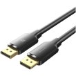 Кабель Vention, DisplayPort Male to Male, 4K, 2м, Black (HAKBH)