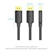 Кабель Vention, DisplayPort Male to Male, 4K, 2м, Black (HAKBH)
