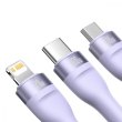Кабель Baseus Flash Series II Two-for-three Charging Cable, USB Type-A/USB Type-C to Micro USB/Lightning/USB Type-C, 100W, 1.2м, Purple (CASS030105)