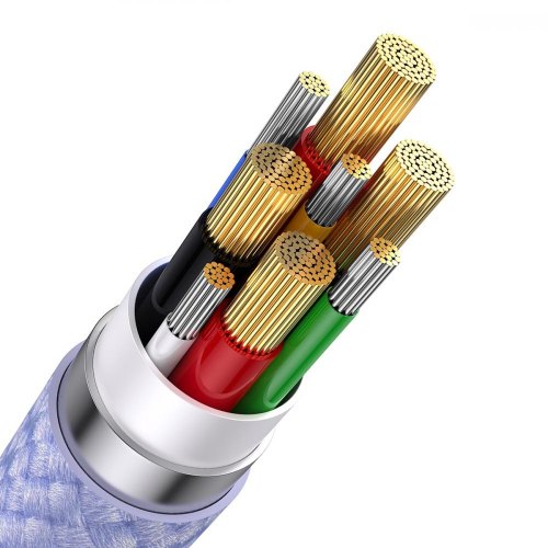 Кабель Baseus Flash Series II Two-for-three Charging Cable, USB Type-A/USB Type-C to Micro USB/Lightning/USB Type-C, 100W, 1.2м, Purple (CASS030105)