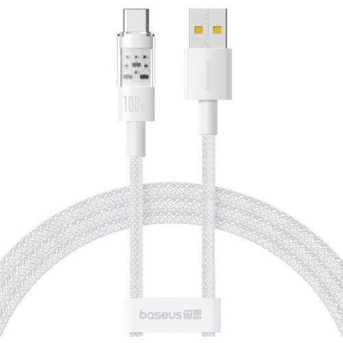 Кабель Baseus Gem Fast-Charging Data Cable, USB Type-A to USB Type-C, 100W, 1м, Moon White (P10364500511-01)