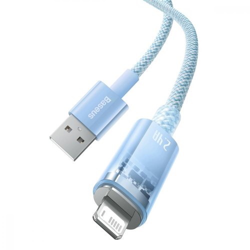 Кабель Baseus Explorer Series with Smart Temperature Control, USB Type-A to Lightning, 2.4A, 1м, Blue (CATS010003)