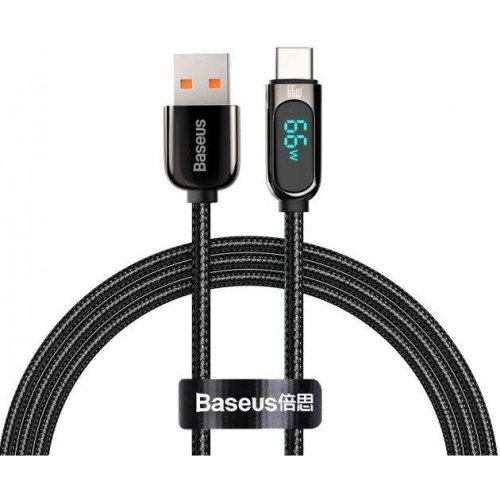 Кабель Baseus Display Fast Charging Data Cable, USB Type-A to USB Type-C, 66W, 1м, Black (CASX020001)