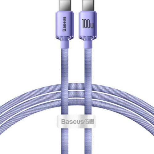 Кабель Baseus Crystal Shine Series Fast Charging Data Cable, USB Type-C to USB Type-C, 100W, 1.2м, Purple (CAJY000605)