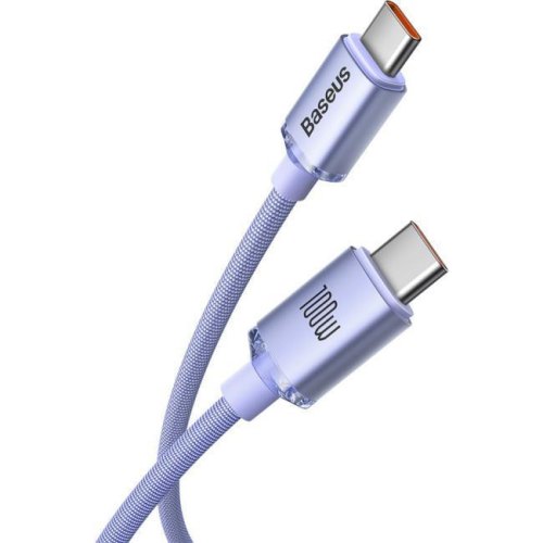 Кабель Baseus Crystal Shine Series Fast Charging Data Cable, USB Type-C to USB Type-C, 100W, 1.2м, Purple (CAJY000605)