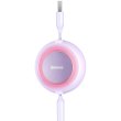 Кабель Baseus Bright Mirror 2 Series Retractable 3-in-1, USB Type-A to Micro USB/Lightning/USB Type-C, 3.5A, 1.1м, Purple (CAMJ010005)