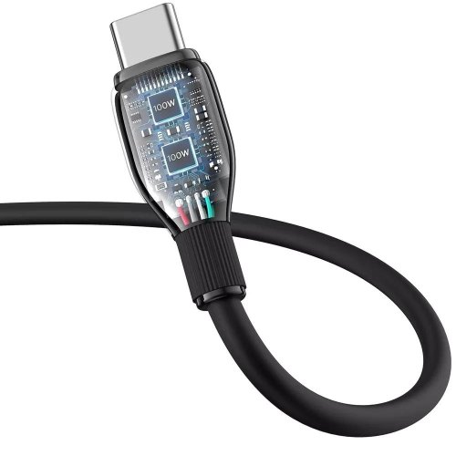 Кабель Baseus Pudding Series Fast Charging Cable, USB Type-C to USB Type-C, 100W, 1.2м, Cluster Black (P10355702111-00)