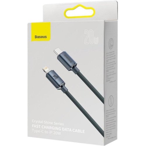 Кабель Baseus Crystal Shine Series Fast Charging Data Cable, USB Type-C to Lightning, 20W, 2м, Black (CAJY000301)