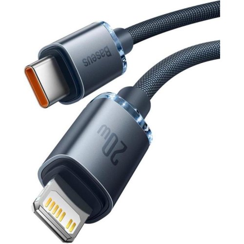Кабель Baseus Crystal Shine Series Fast Charging Data Cable, USB Type-C to Lightning, 20W, 2м, Black (CAJY000301)
