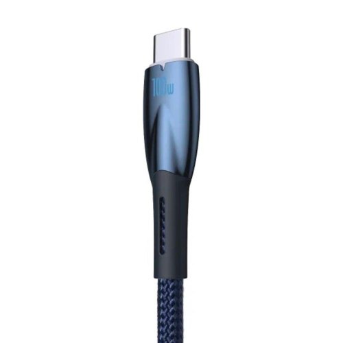 Кабель Baseus Glimmer Series Fast Charging Data Cable, USB Type-A to USB Type-C, 100W, 2м, Blue (CADH000503)