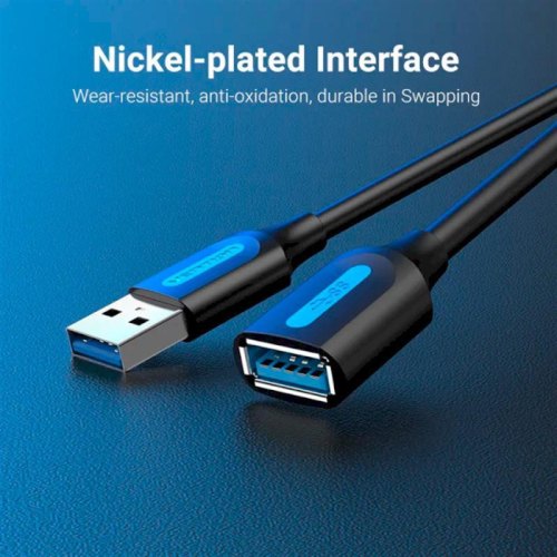 Кабель-перехідник Vention, USB 3.0 Type-A (M) to USB Type-A (F), 3м, Black (CBHBI)