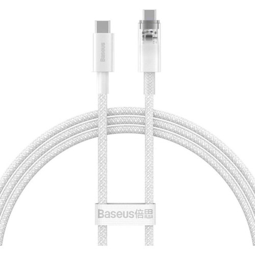 Кабель Baseus Explorer Series with Smart Temperature Control, USB Type-C to USB Type-C, 100W, 2м, Stellar White (P10319703221-01)
