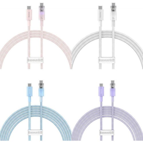 Кабель Baseus Explorer Series with Smart Temperature Control, USB Type-C to USB Type-C, 100W, 2м, Stellar White (P10319703221-01)