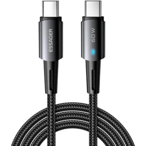 Кабель Essager CG03, USB Type-C to USB Type-C, 60W, Black (EXCTT2-CG03)