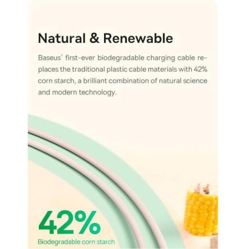 Кабель Baseus Habitat Series Fast Charging Cable, USB Type-C to Lightning, 20W, 1м, Natural Green (P10360201631-00)