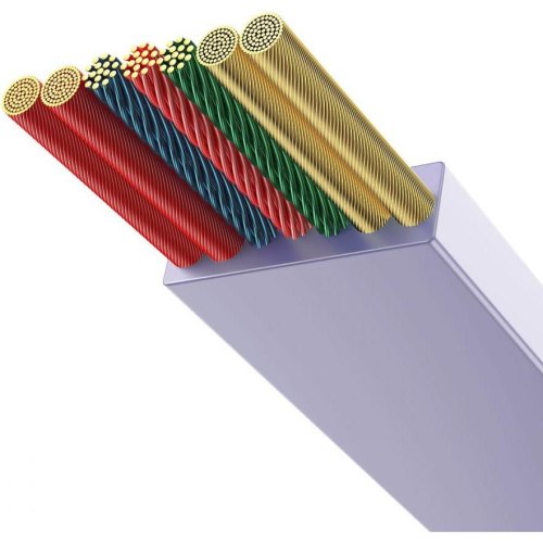 Кабель Baseus Bright Mirror 2 Series Retractable 3-in-1, USB Type-C to Micro USB/Lightning/USB Type-C, 100W, 1.1м, Purple (CAMJ010205)