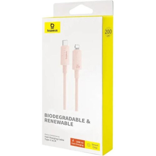 Кабель Baseus Habitat Series Fast Charging Cable, USB Type-C to Lightning, 20W, 2м, Wheat Pink (P10360201421-01)