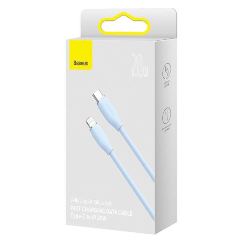 Кабель Baseus Jelly Liquid Silica Gel Fast Charging Data Cable, USB Type-C to Lightning, 20W, 1.2м, Blue (CAGD020003)