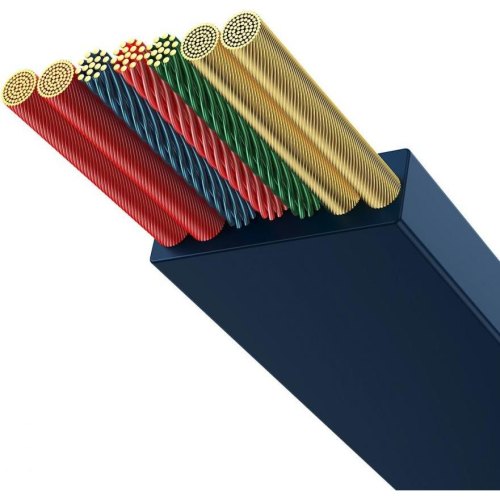 Кабель Baseus Bright Mirror 2 Series Retractable 3-in-1, USB Type-C to Micro USB/Lightning/USB Type-C, 100W, 1.1м, Blue (CAMJ010203)