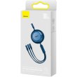Кабель Baseus Bright Mirror 2 Series Retractable 3-in-1, USB Type-C to Micro USB/Lightning/USB Type-C, 100W, 1.1м, Blue (CAMJ010203)