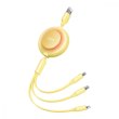 Кабель Baseus Bright Mirror 2 Series Retractable 3-in-1, USB Type-A to Micro USB/Lightning/USB Type-C, 3.5A, 1.1м, Yellow (CAMJ010011)