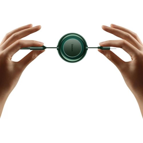 Кабель Baseus Bright Mirror 2 Series Retractable 3-in-1, USB Type-A to Micro USB/Lightning/USB Type-C, 3.5A, 1.1м, Green (CAMJ010006)