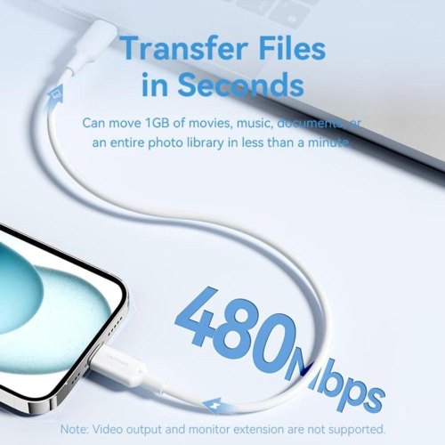 Кабель Vention, USB 2.0 Type-C to USB Type-C, 3A, 1м, White (TRCWF)