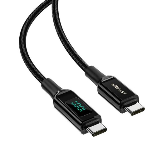 Кабель Acefact C6-03, USB Type-C to USB Type-C, 5A, 100W, дисплей, 2м, Black (AFC6-03B)