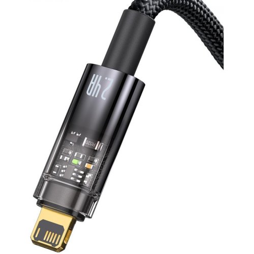 Кабель Baseus Explorer Series Auto Power-Off Fast Charging Data Cable, USB Type-A to Lightning, 2.4A, 2м, Black (CATS000501)