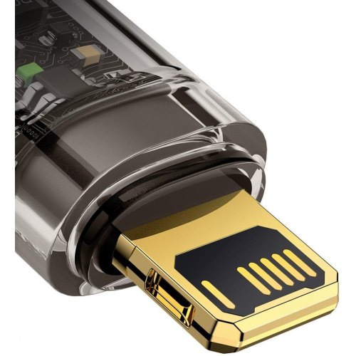 Кабель Baseus Explorer Series Auto Power-Off Fast Charging Data Cable, USB Type-A to Lightning, 2.4A, 2м, Black (CATS000501)