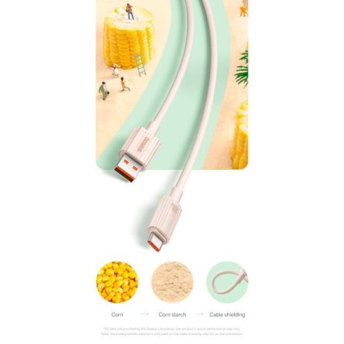 Кабель Baseus Habitat Series Fast Charging Cable, USB Type-A to USB Type-C, 100W, 2м, Natural Green (P10360203631-01)